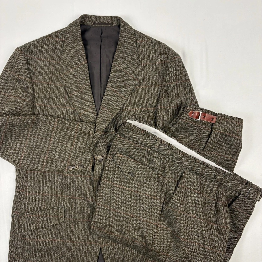 VTG John G Hardy Alsport Plus Fours Birdseye Windowpane Buckle Cuff England